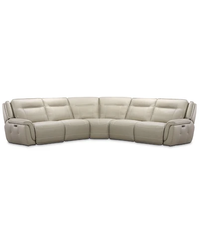 Lenardo 5-Pc. Leather Sectional with Power Motion Recliners