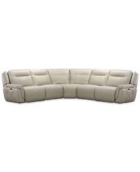 Lenardo 5-Pc. Leather Sectional with Power Motion Recliners