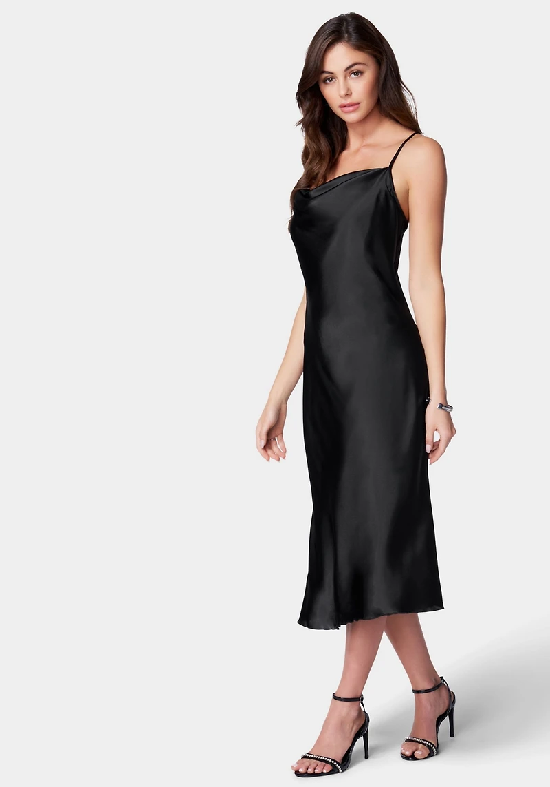 Bebe Women's Satin Midi Slip Dress