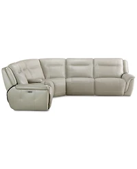 Lenardo 6-Pc. Leather Sectional with Power Recliners and Console