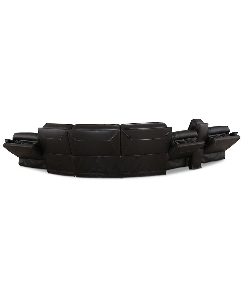 Lenardo 6-Pc. Leather Sectional with Power Recliners and Console