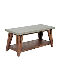 Alaterre Furniture Brookside Cement-Top Wood Entryway Coat Hook and Bench