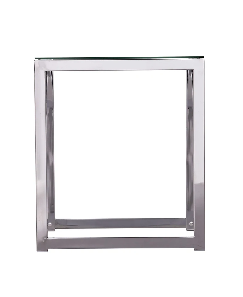 Southern Enterprises Arabelle Square Glass Top End Table