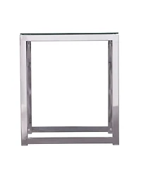 Southern Enterprises Arabelle Square Glass Top End Table