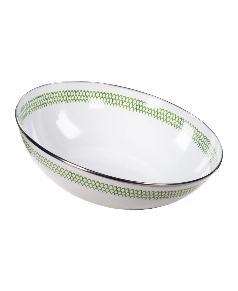 Golden Rabbit Scallop Enamelware Catering Bowl
