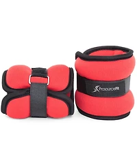 ProsourceFit Ankle Weights 1.5 lb, Set of 2, Red
