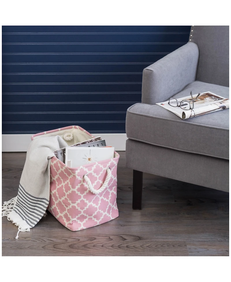 Design Imports Polyester Bin Lattice Rectangle Medium