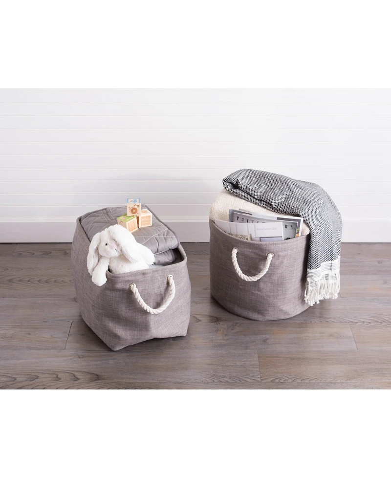 Design Imports Polyester Bin Variegated Round Small