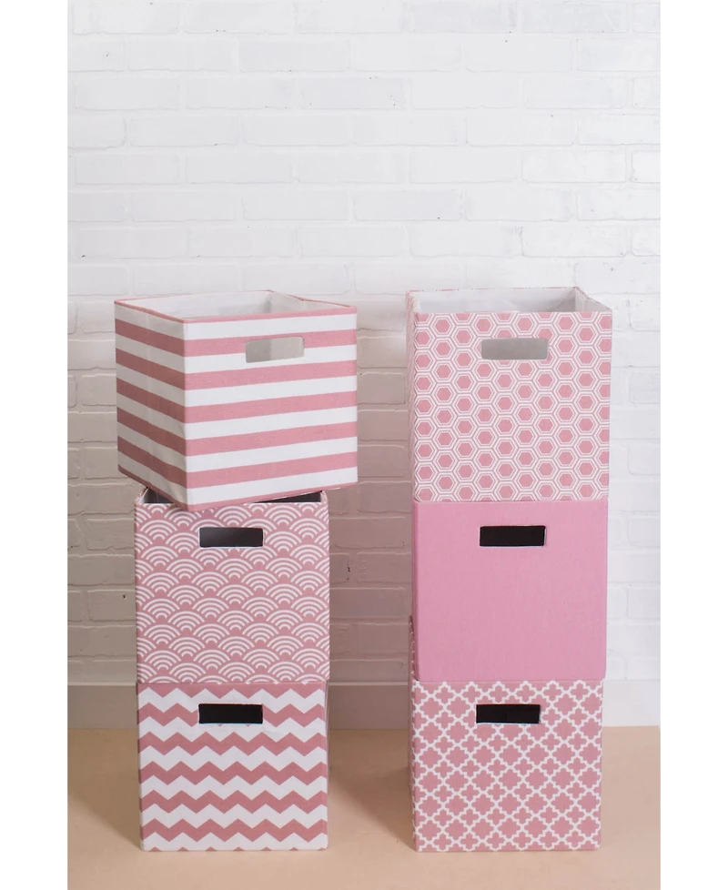 Design Imports Lattice Square Print Polyester Storage Bin