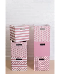 Design Imports Lattice Square Print Polyester Storage Bin