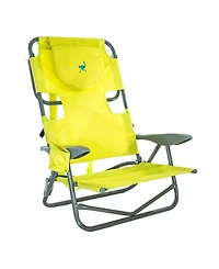 Ostrich On-Your-Back Outdoor Reclining Beach Lounge Pool Camping Chair, Green