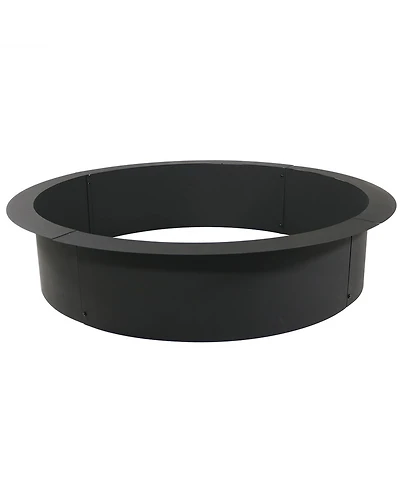 Outdoor Heavy-Duty Steel Portable Above Ground or In-Ground Round Fire Pit Liner Ring - Black