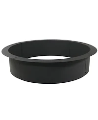 Outdoor Heavy-Duty Steel Portable Above Ground or In-Ground Round Fire Pit Liner Ring - Black