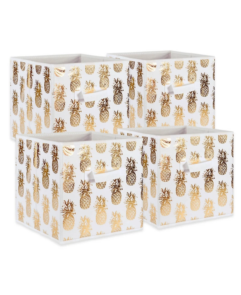 Design Imports Non-woven Polyester Cube Pineapple Square Set of