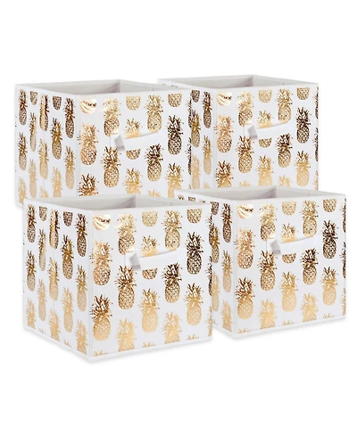 Design Imports Non-woven Polyester Cube Pineapple Square Set of