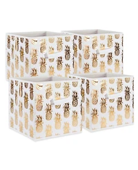 Design Imports Non-woven Polyester Cube Pineapple Square Set of