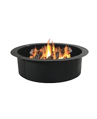 Outdoor Heavy-Duty Steel Portable Above Ground or In-Ground Round Fire Pit Liner Ring