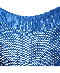 Sunnydaze Decor Caribbean Style Extra Large Hanging Rope Hammock Chair Swing with Stand - 300 lb Weight Capacity