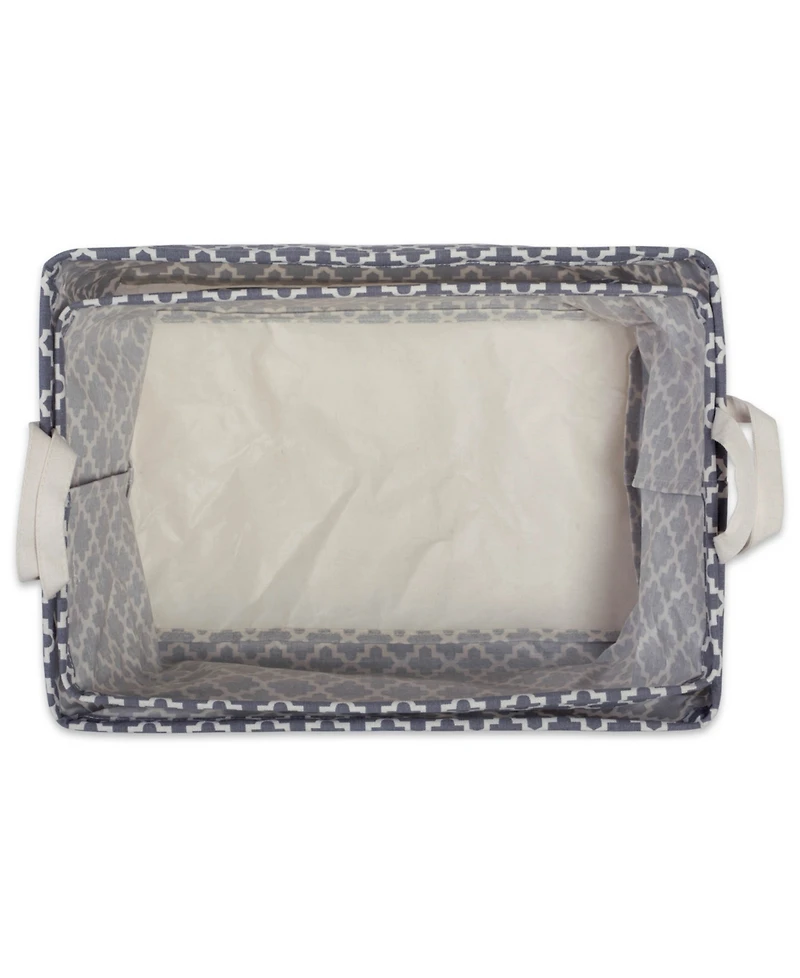 Design Imports Polyethylene Coated Cotton Polyester Laundry Bin Lattice Rectangle Large Set of 2