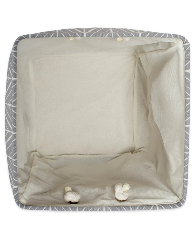 Design Imports Polyester Bin Herringbone Square