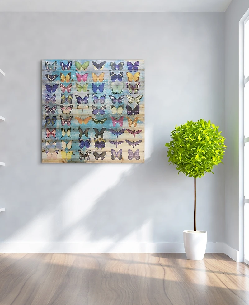 Empire Art Direct Butterflies Arte de Legno Digital Print on Solid Wood Wall Art, 36" x 36" x 1.5"