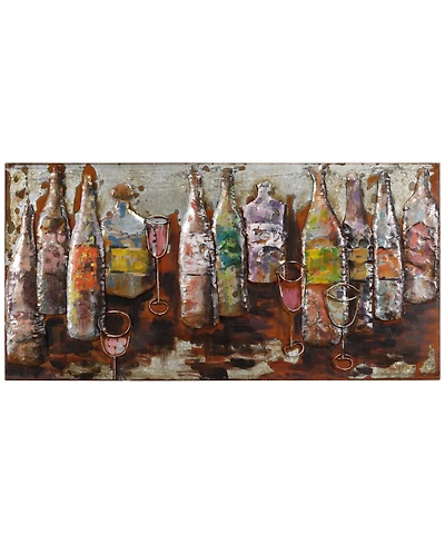 Empire Art Direct 5 O'clock Mixed Media Iron Hand Painted Dimensional Wall Art, 24" x 48" x 2.2"