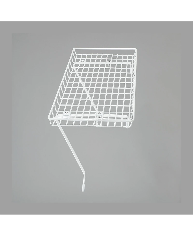 Household Essentials Rear Display Over-The-Washer Storage Shelf to Organize and Store Laundry Room Supplies, White