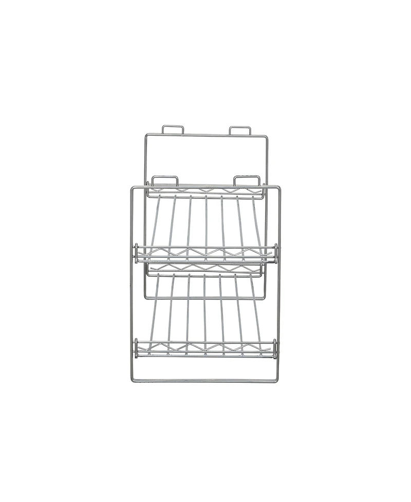Household Essentials Stackable Two-Tier Metal Shoe Rack for Closet Storage, Silver