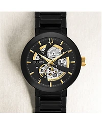 Bulova Men's Futuro Black Stainless Steel Bracelet Watch 42mm