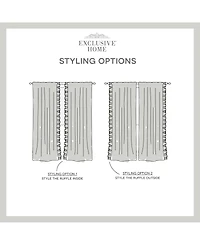 Exclusive Home Curtains Jacinta Flippable Side Ruffle Sheer Rod Pocket Curtain Panel Pair, 54" x 96", Set of 2