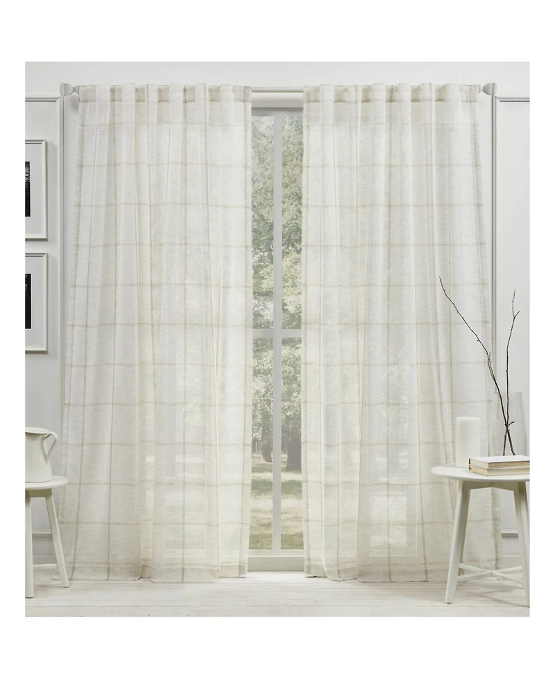 Lauren Ralph Rubin Back Tab Rod Pocket Sheer Curtain Panel