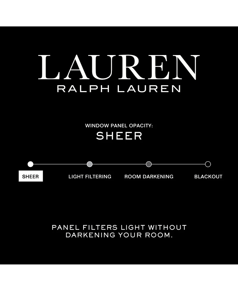 Lauren Ralph Rubin Back Tab Rod Pocket Sheer Curtain Panel