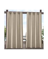 Exclusive Home Curtains Indoor Outdoor Solid Cabana Grommet Top Curtain Panel Pair