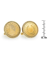 American Coin Treasures Gold-Layered 1800's Liberty Nickel Rope Bezel Coin Cuff Links