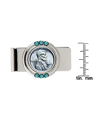 Men's American Coin Treasures 1943 Lincoln Steel Penny Turquoise Coin Money Clip