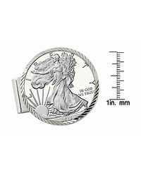 Men's American Coin Treasures Sterling Silver Diamond Cut Coin Money Clip with Proof American Silver Eagle Dollar