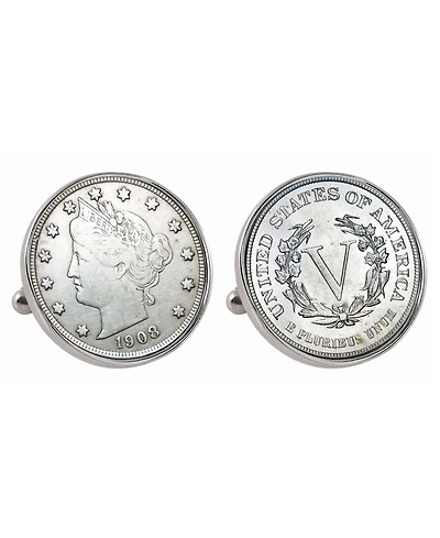 American Coin Treasures Liberty Nickel Bezel Coin Cuff Links