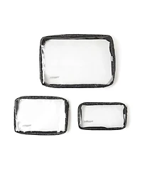 Baggallini Women's Clear Travel Pouches, Set of 3