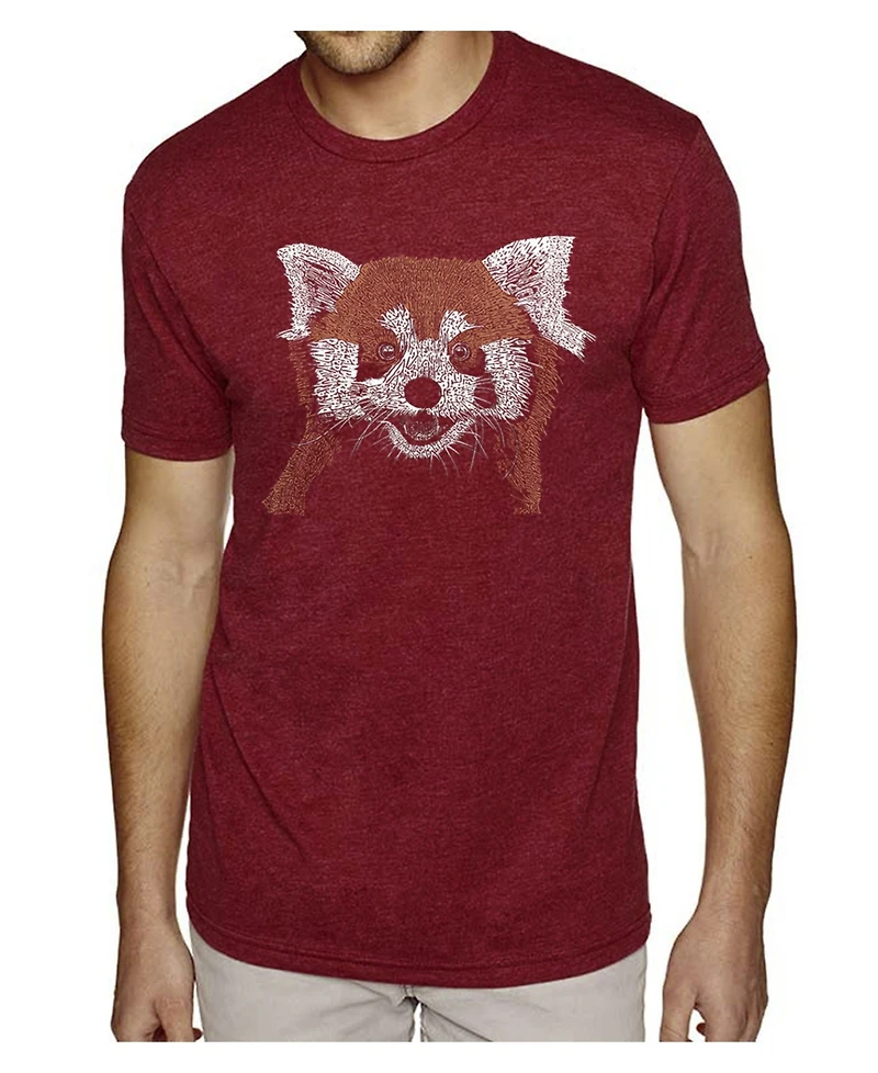 La Pop Art Men's Premium Word T-shirt - Red Panda