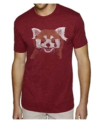 La Pop Art Men's Premium Word T-shirt - Red Panda