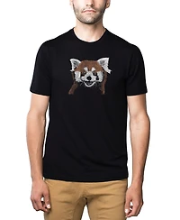 La Pop Art Men's Premium Word T-shirt - Red Panda