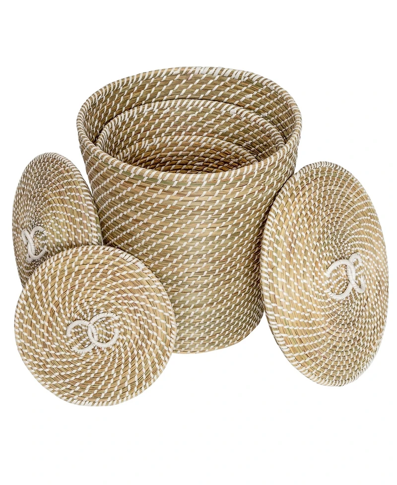 Honey Can Do Set of 3 Nesting Seagrass Snake Charmer's Baskets