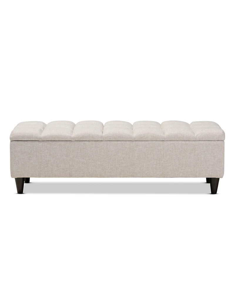 Furniture Brette Mid-Century Modern Upholstered Storage Bench Ottoman