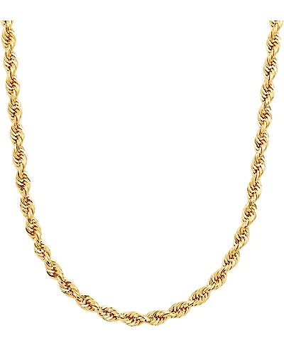Men's Glitter Rope 24" Chain Necklace (4.5mm) in 14k Gold