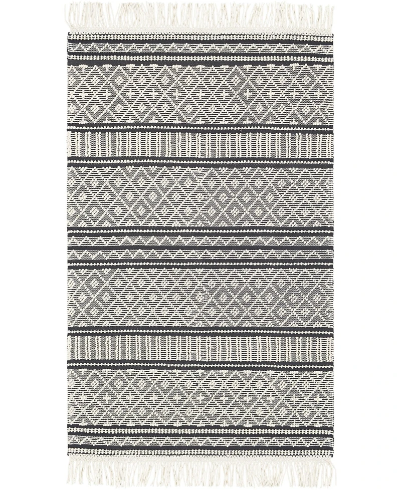 Livabliss Farmhouse Tassels Fts-2300 Charcoal 3' x 5' Area Rug
