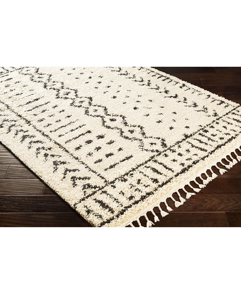 Livabliss Berber Shag Bbe-2311 Charcoal 6'7" x 9' Area Rug