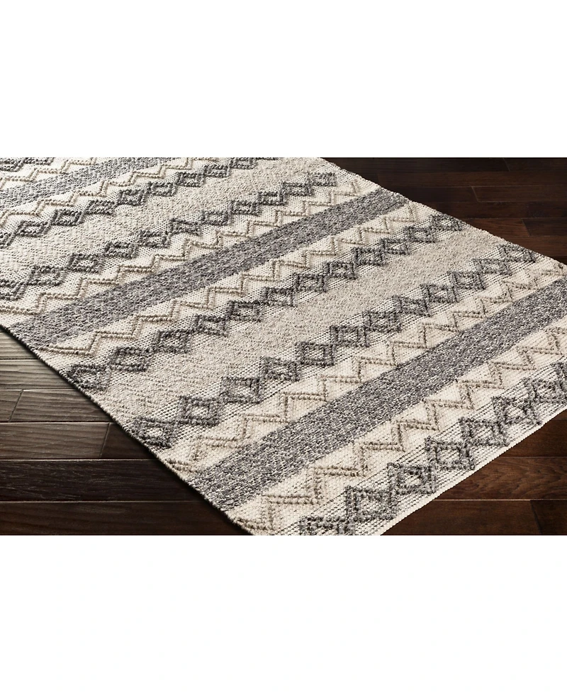 Closeout! Surya Farmhouse Neutrals Fls-2302 Black 2' x 3' Area Rug
