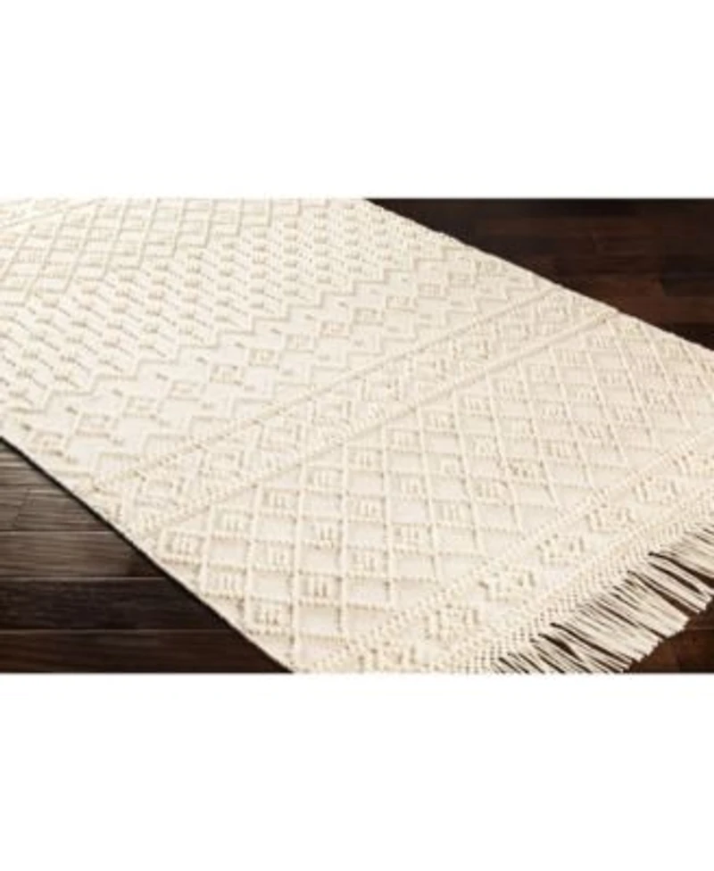 Livabliss Farmhouse Tassels Fts 2305 White Rug