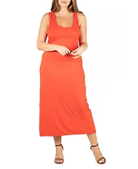24seven Comfort Apparel Plus Racerback Maxi Dress