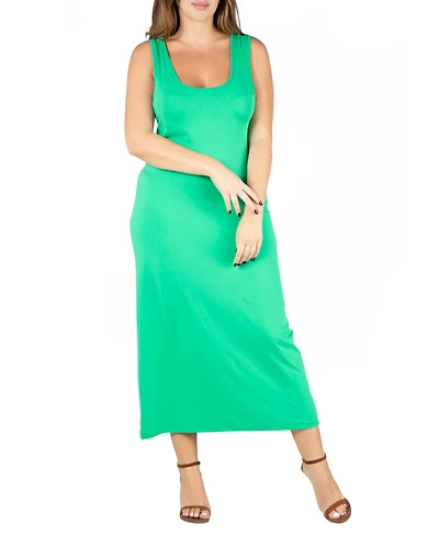 24seven Comfort Apparel Plus Racerback Maxi Dress